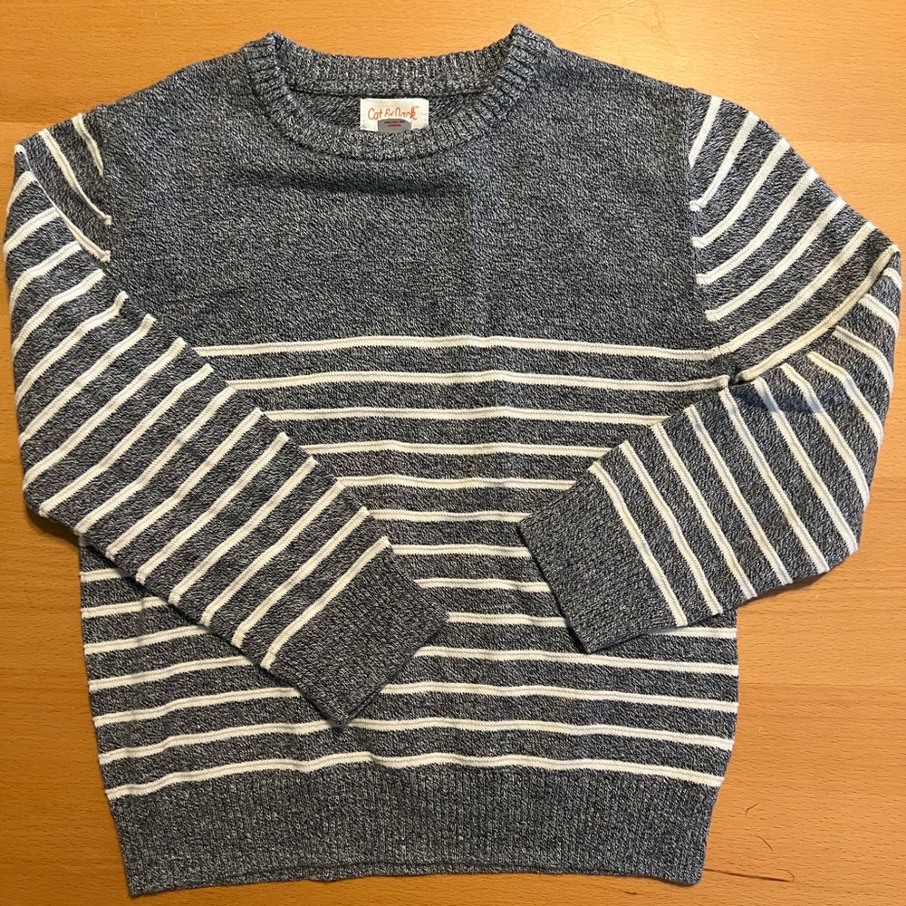 Like New Cat & Jack Navy and White Crewneck Sweater
